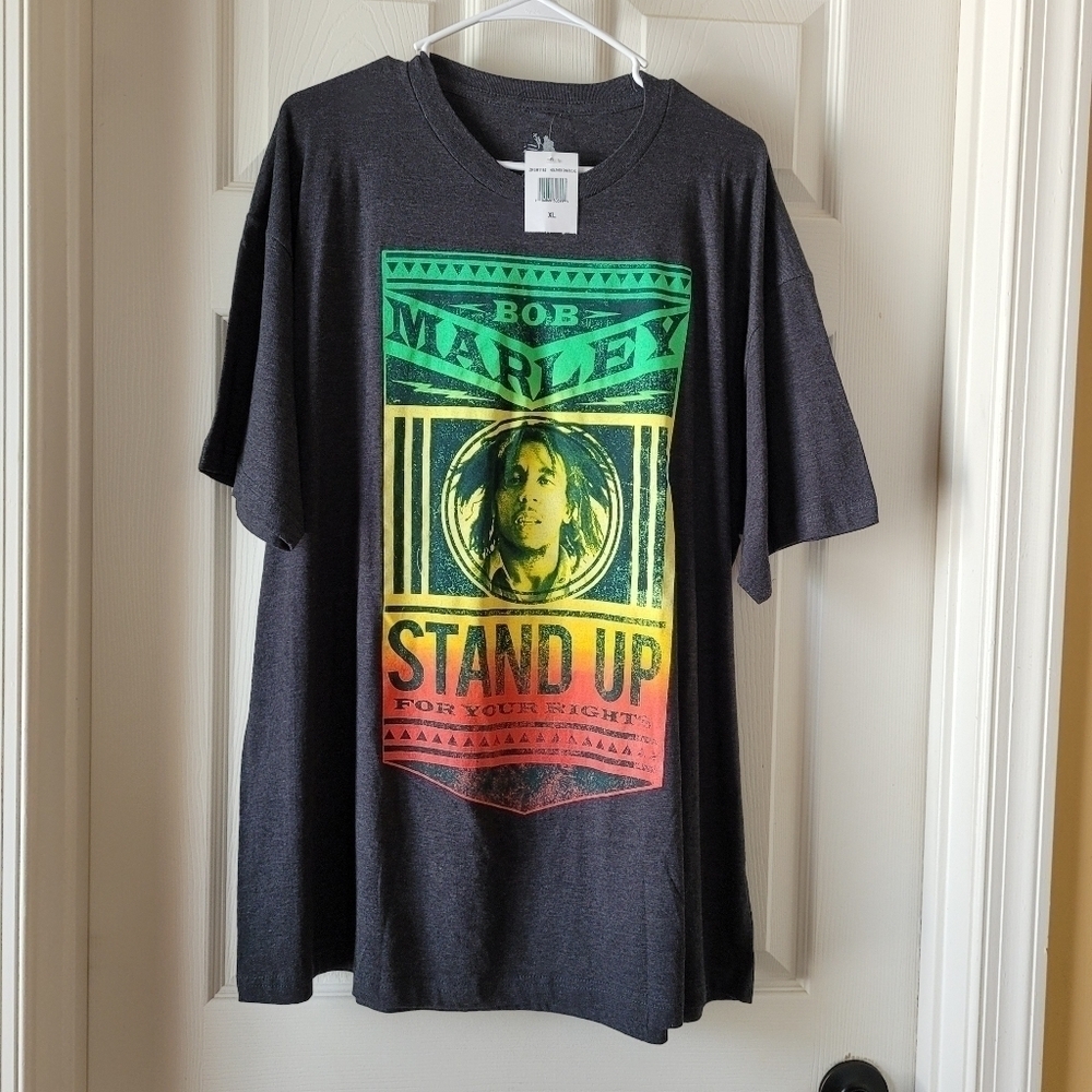 Bob Marley Gray Stand Up Tee Shirt Men's Sz XL - Picture 2 of 5